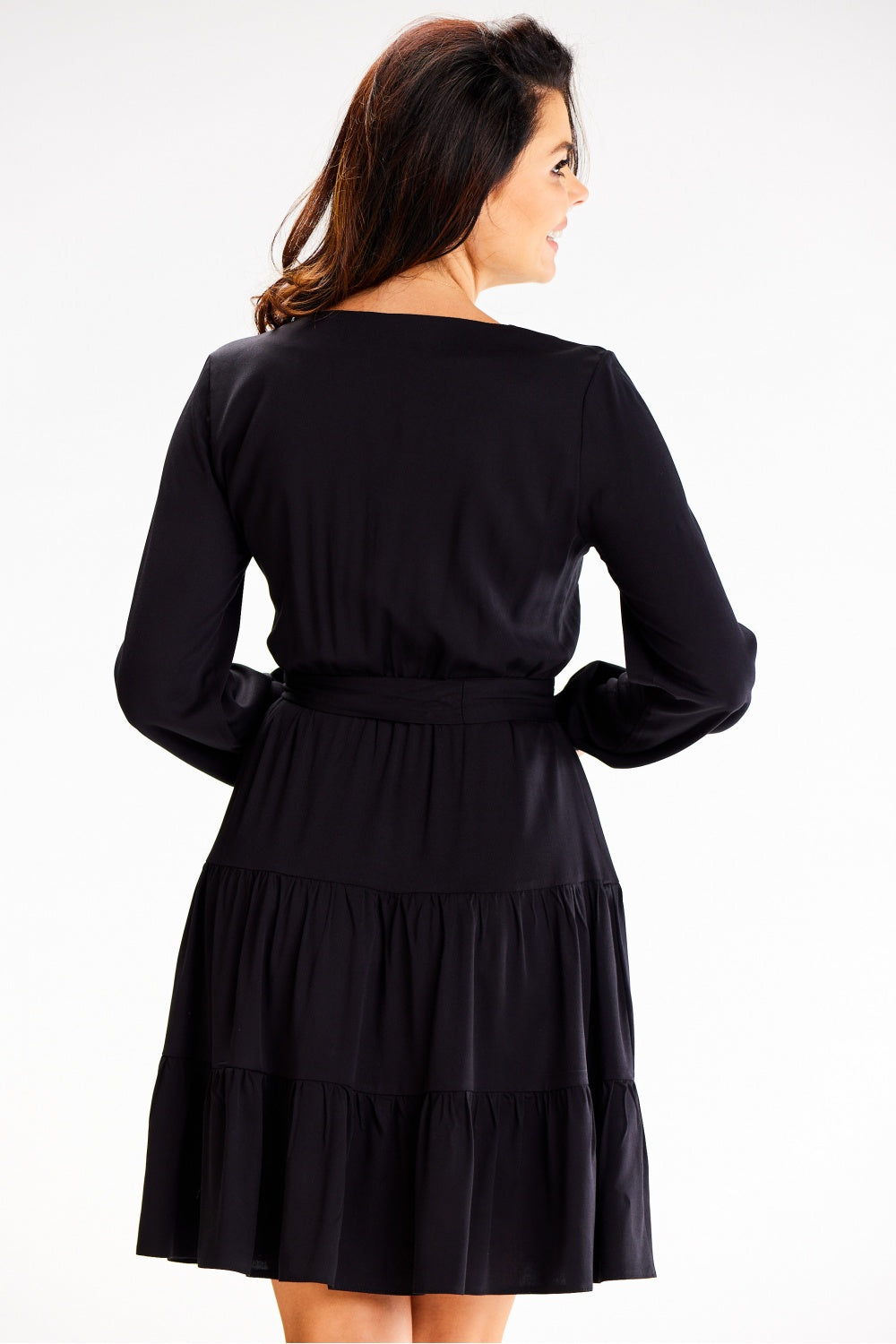 Awama Black Flared Long Sleeve Dress - view 3