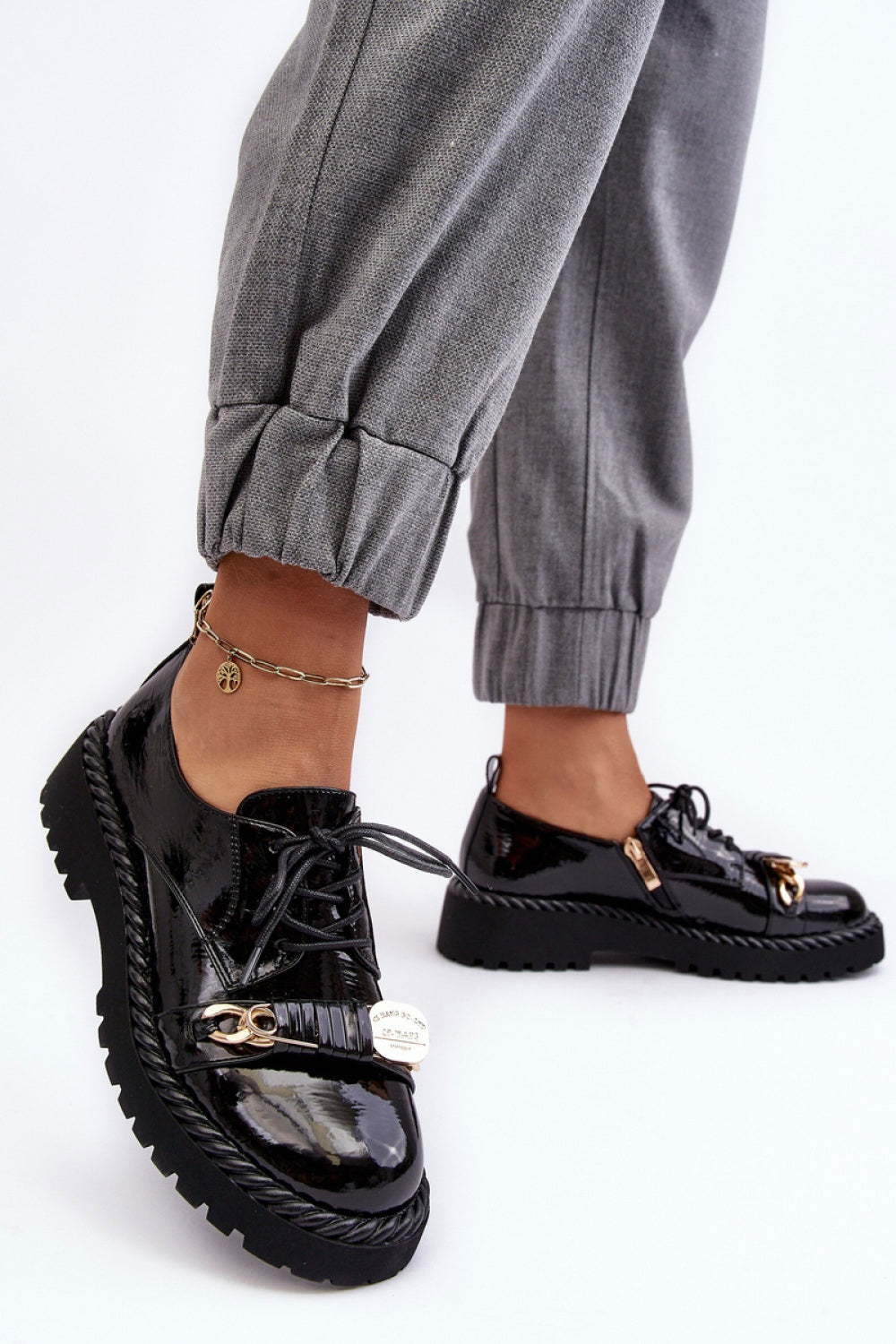 Step In Style Black Patent Platform Shoes