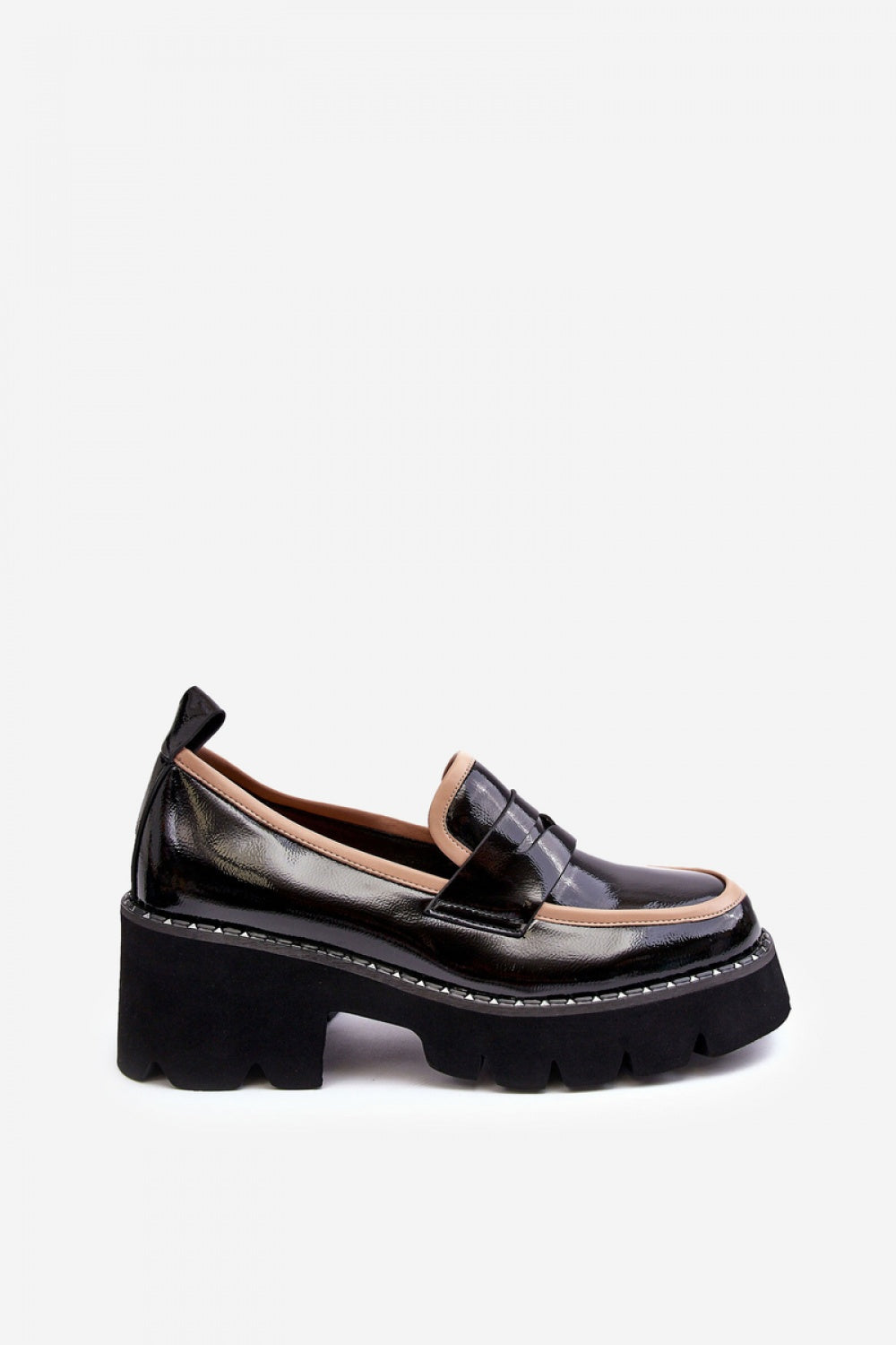 Step In Style Black Faux Leather Platform Moccasins - view 3