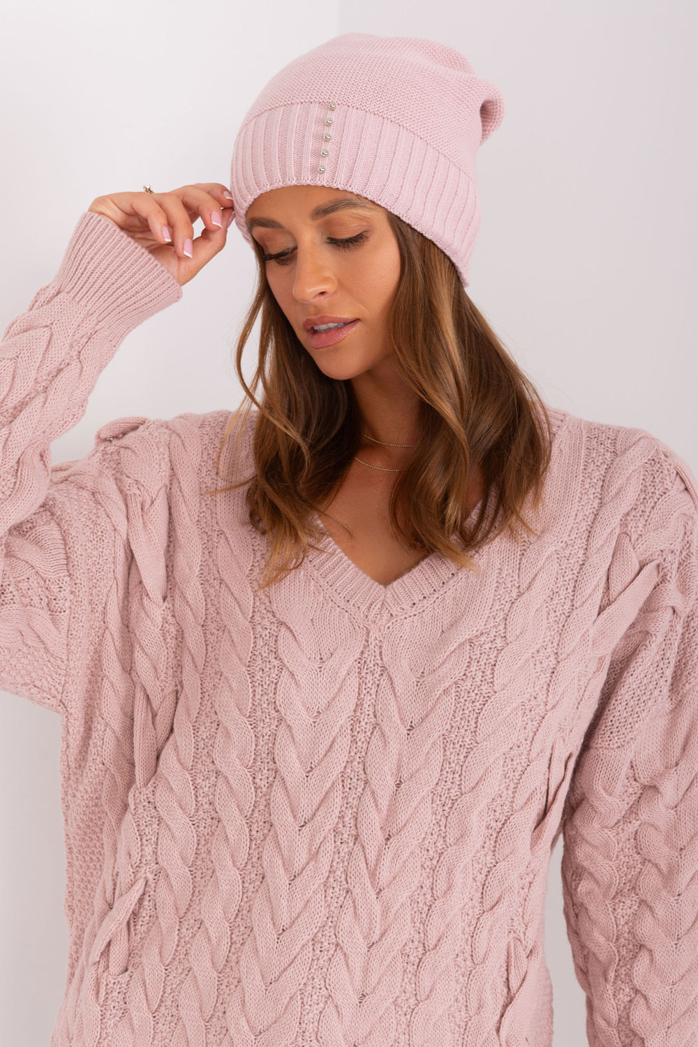 Rue Paris Light Pink Beanie Hat - view 4