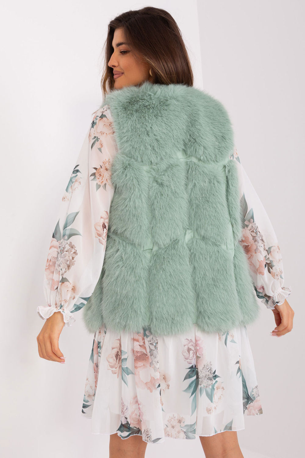 AT Pistachio Polyester Hooded Gilet - view 3