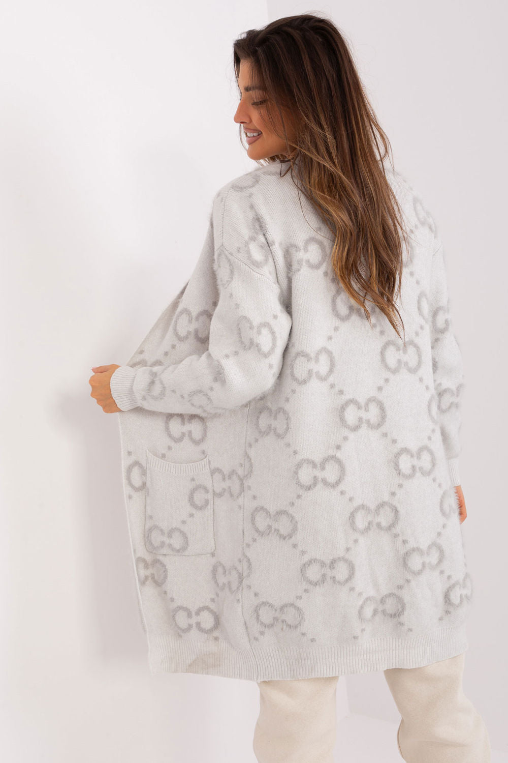 AT Light Grey Long Sleeve Cardigan - view 3