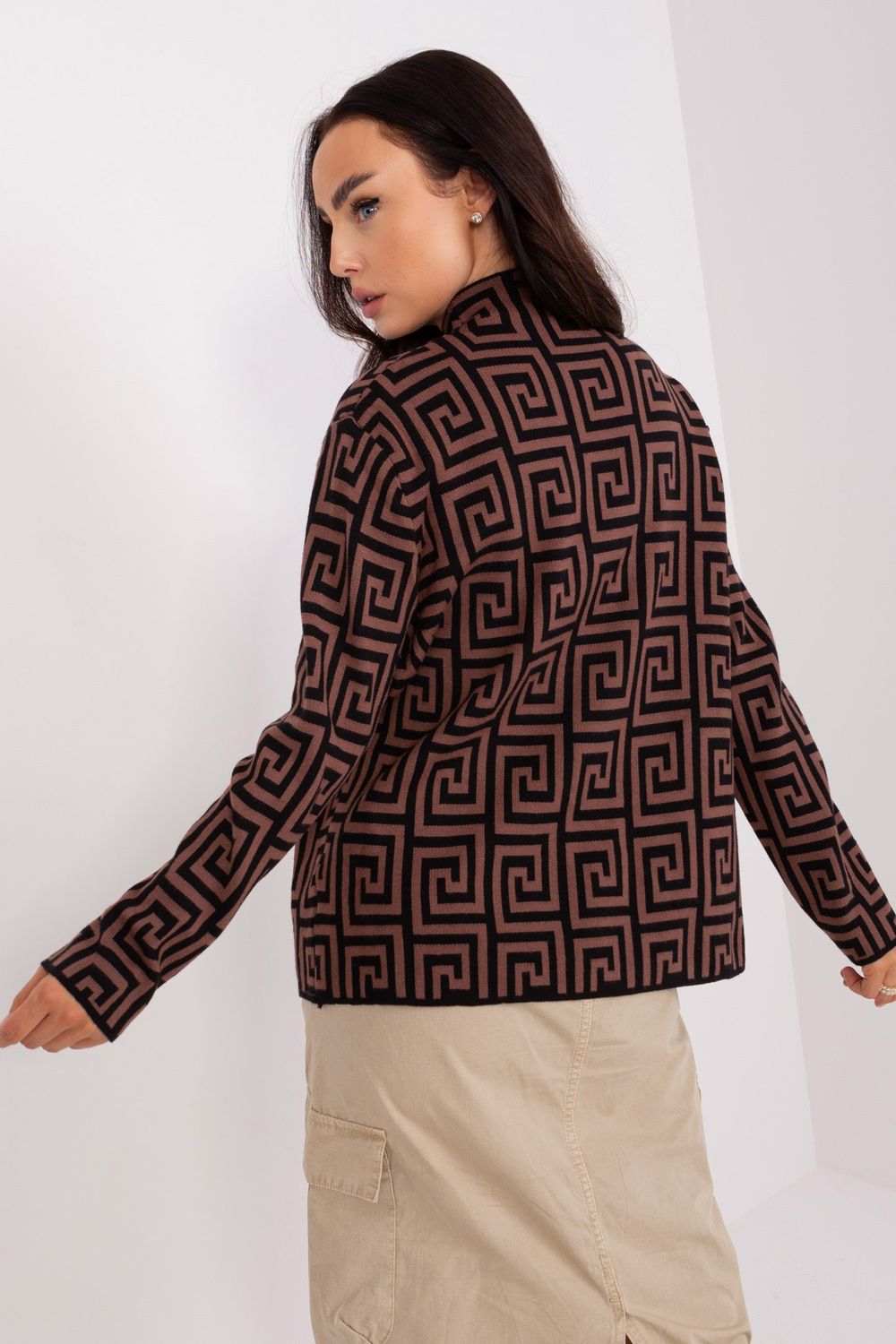 AT Brown Roll Neck Long Sleeve Jumper - view 3