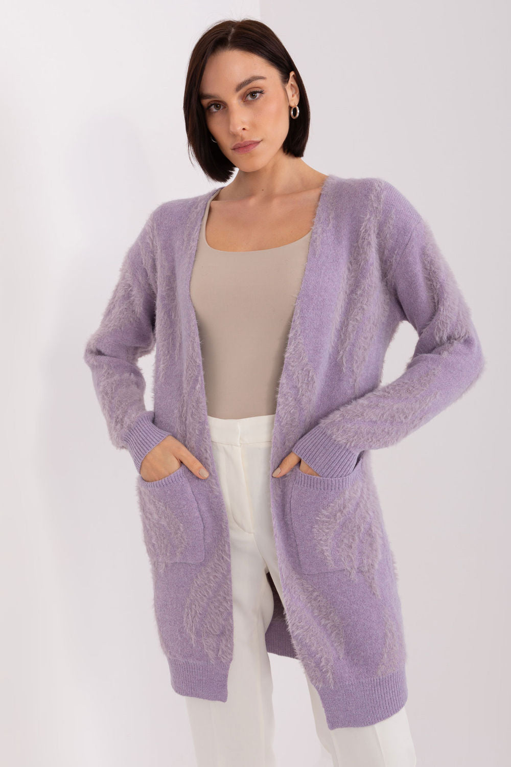 AT Light Violet Long Sleeve Cardigan