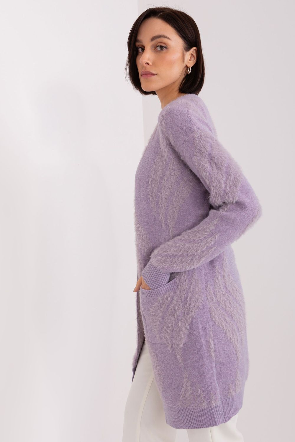 AT Light Violet Long Sleeve Cardigan - view 2