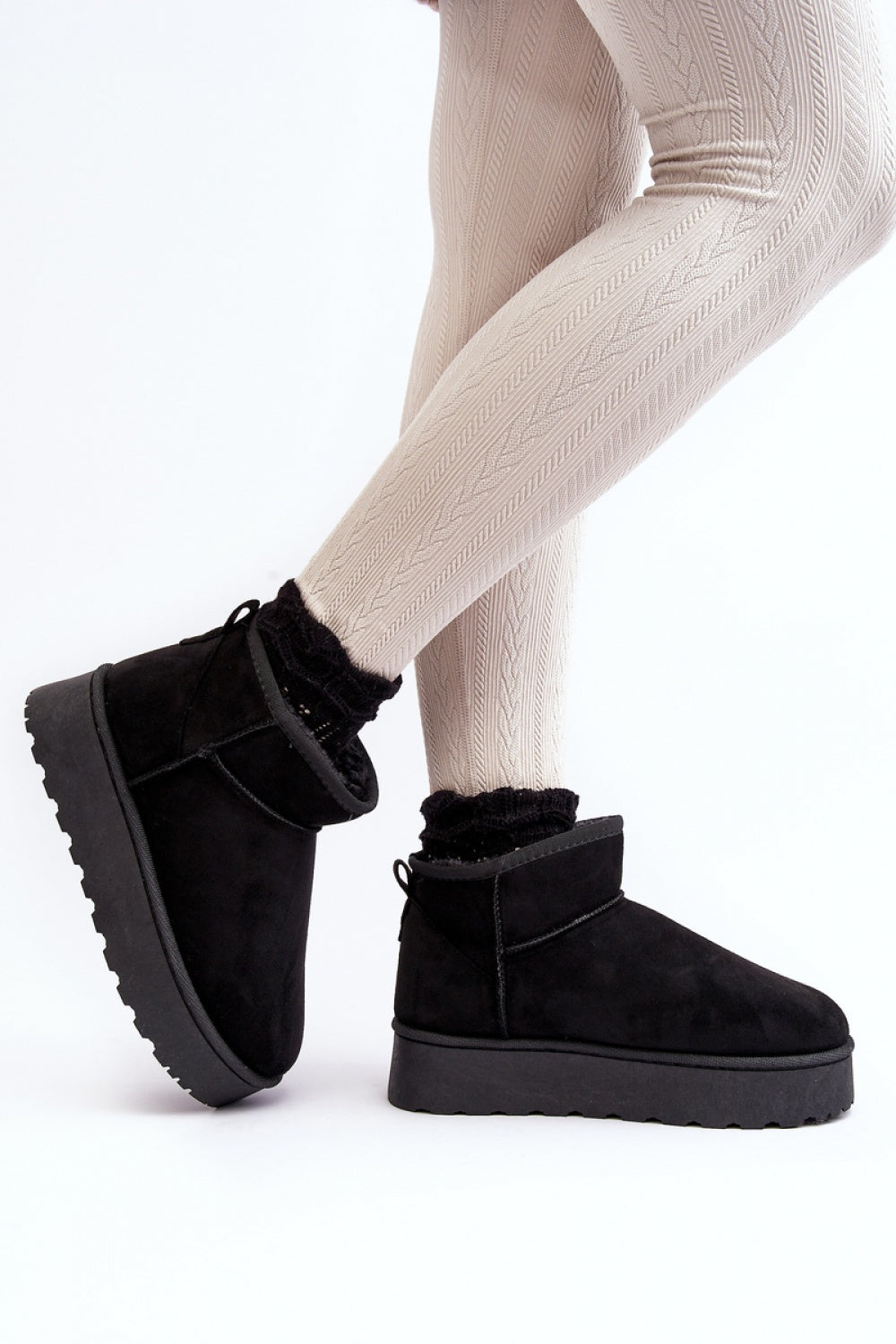 Step In Style Xamella Black Faux Suede Platform Snow Boots - view 2