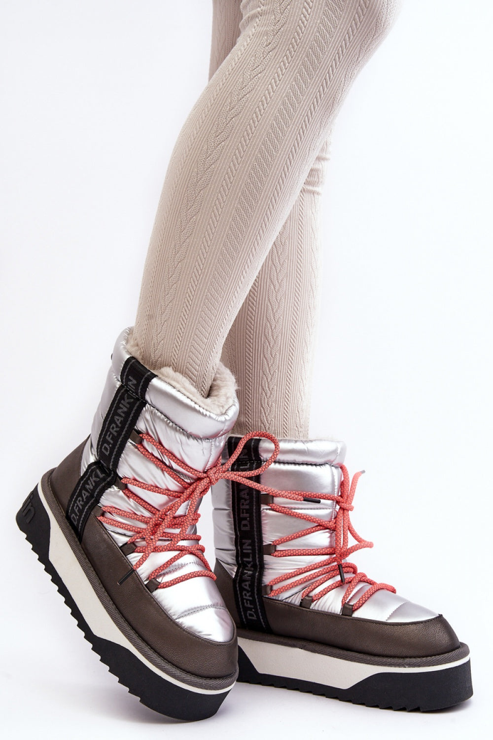 Step In Style Silver Warm Lined Snow Boots
