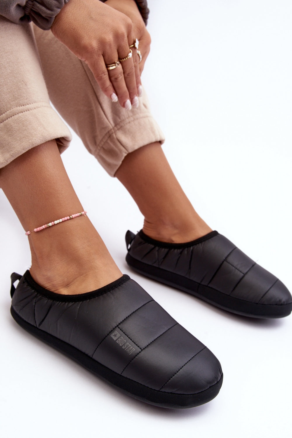 Step In Style Black Warm Lined Slippers - view 2