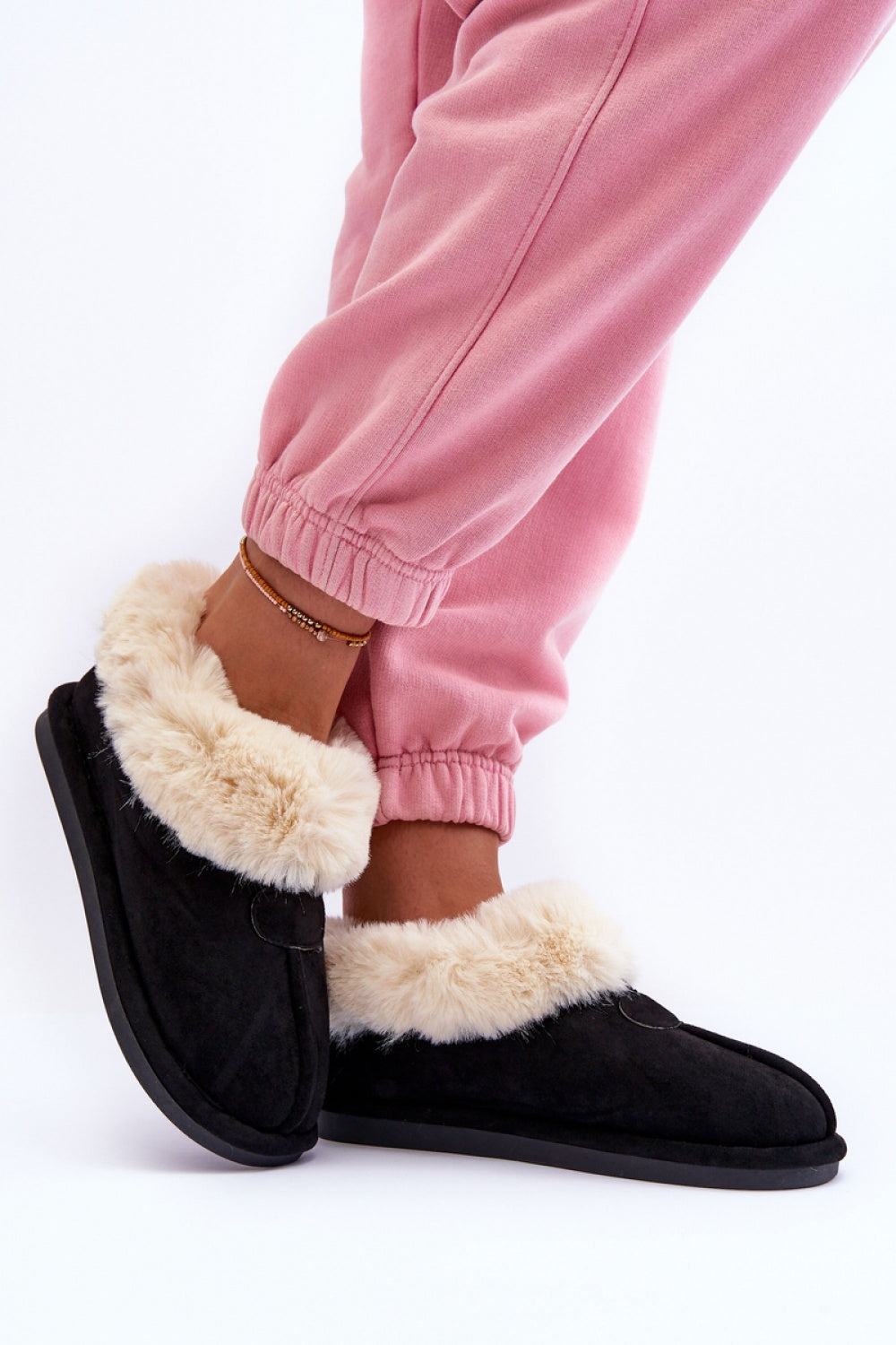 Step In Style Lanoze Black Faux Suede Platform Slippers - view 2