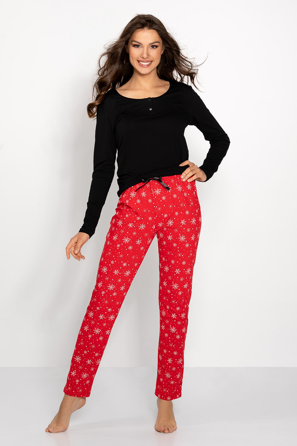 Momenti Per Me Christmas Time Red Cotton Long Sleeve Pyjamas