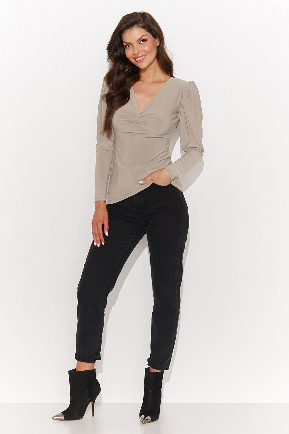 Numinou Light Beige Bodycon Blouse - view 2
