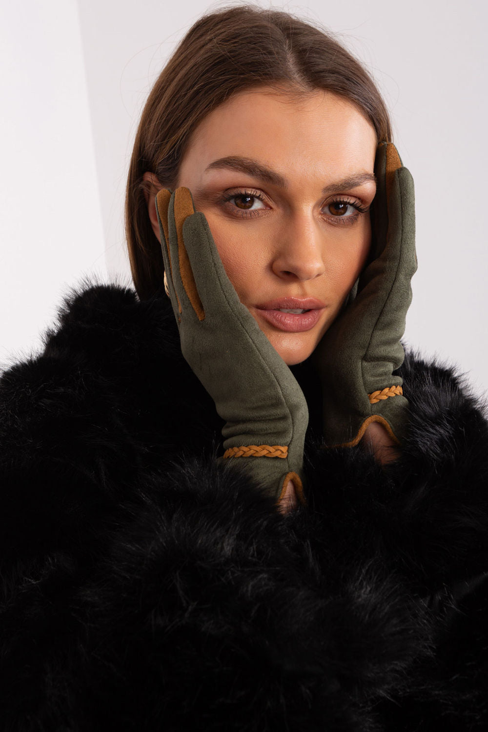AT Khaki Polyester Gloves - view 2