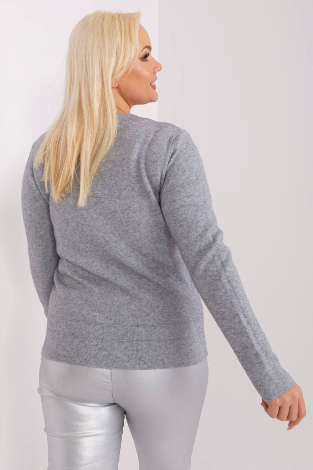 Factory Price Grey Long Sleeve Plus Size Jumper - view 3