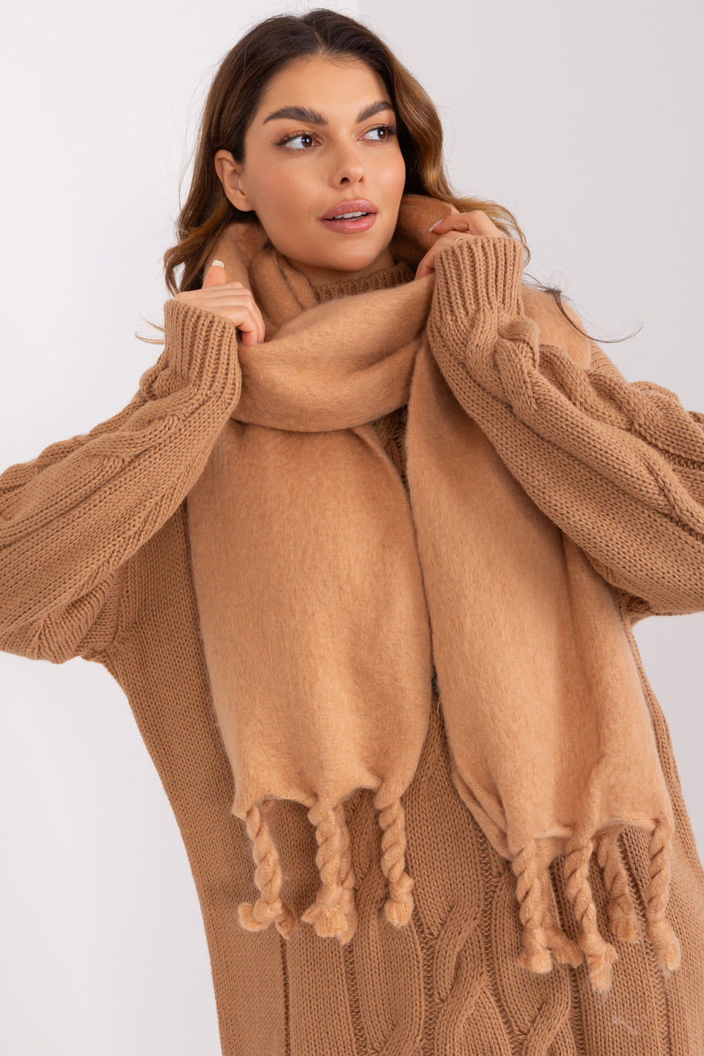 AT Camel Polyester Shawl