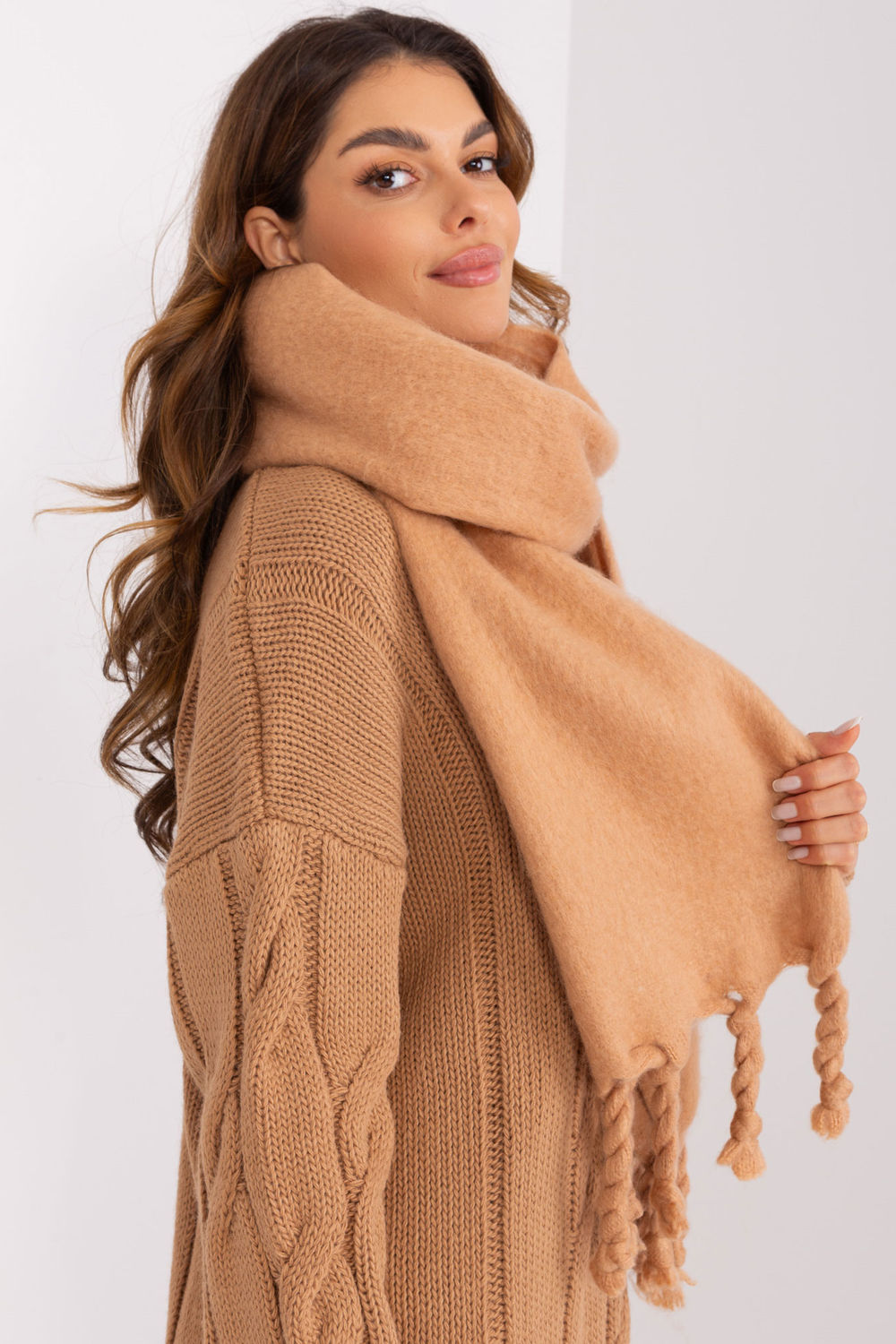 AT Camel Polyester Shawl - view 4