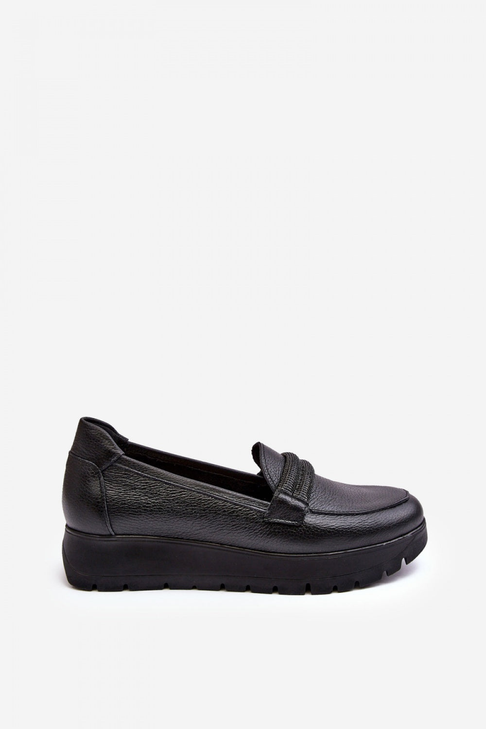 Step In Style Lemar Lehira Black Leather Platform Shoes - view 3