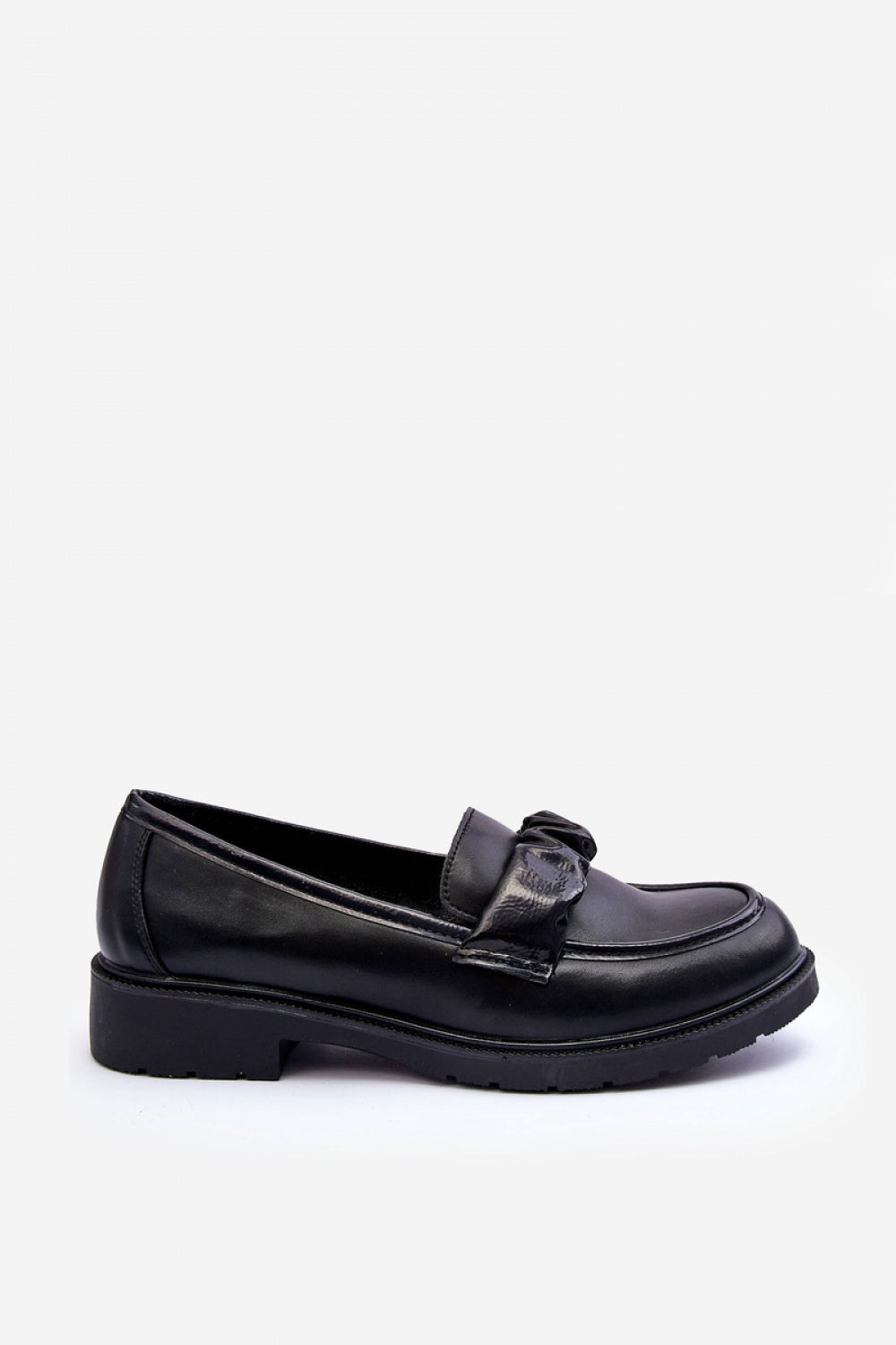 Step In Style Black Faux Leather Platform Shoes - view 3