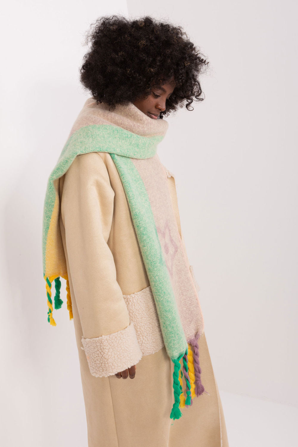 AT Beige Striped Shawl - view 2