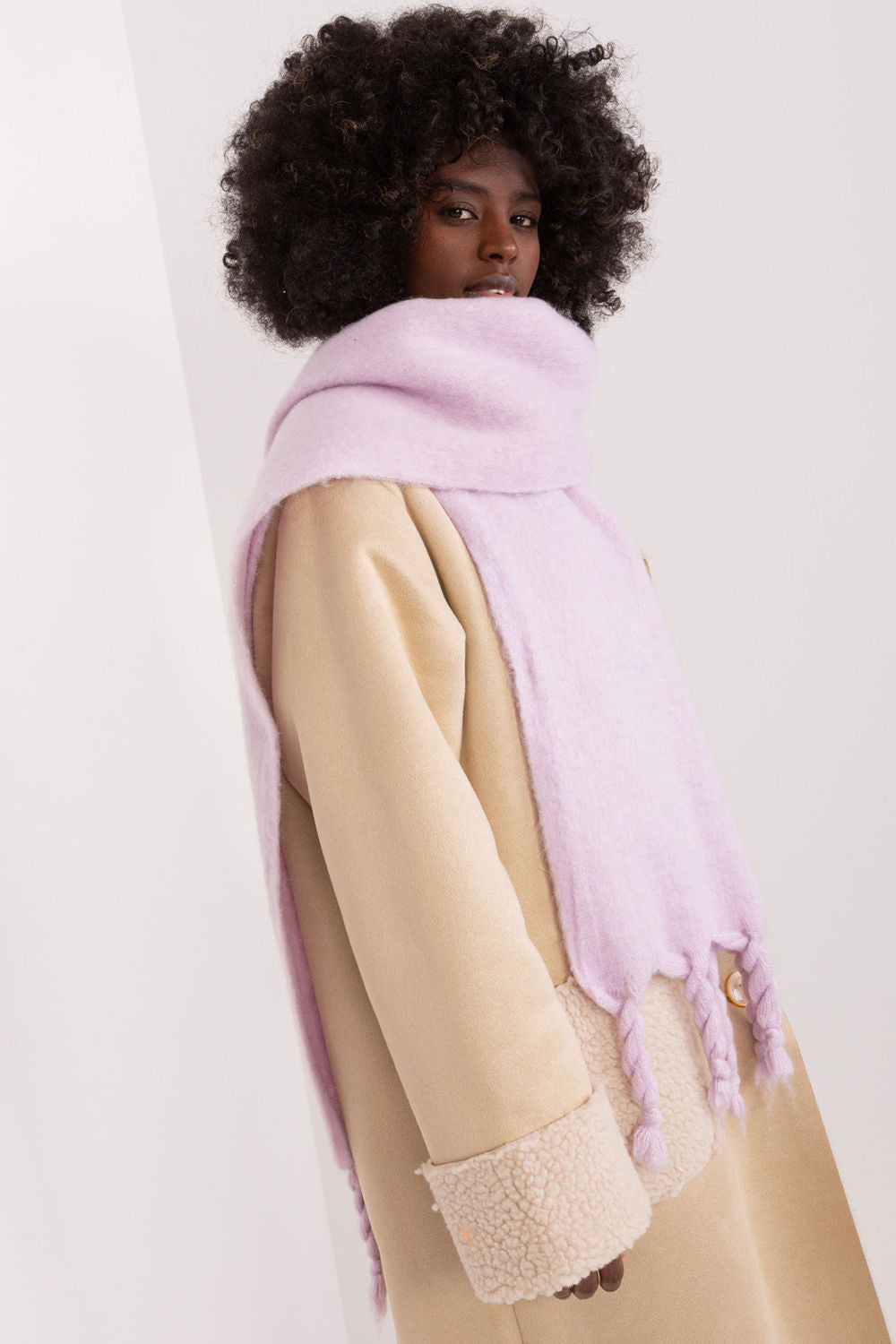 AT Light Violet Loose Fit Shawl - view 2