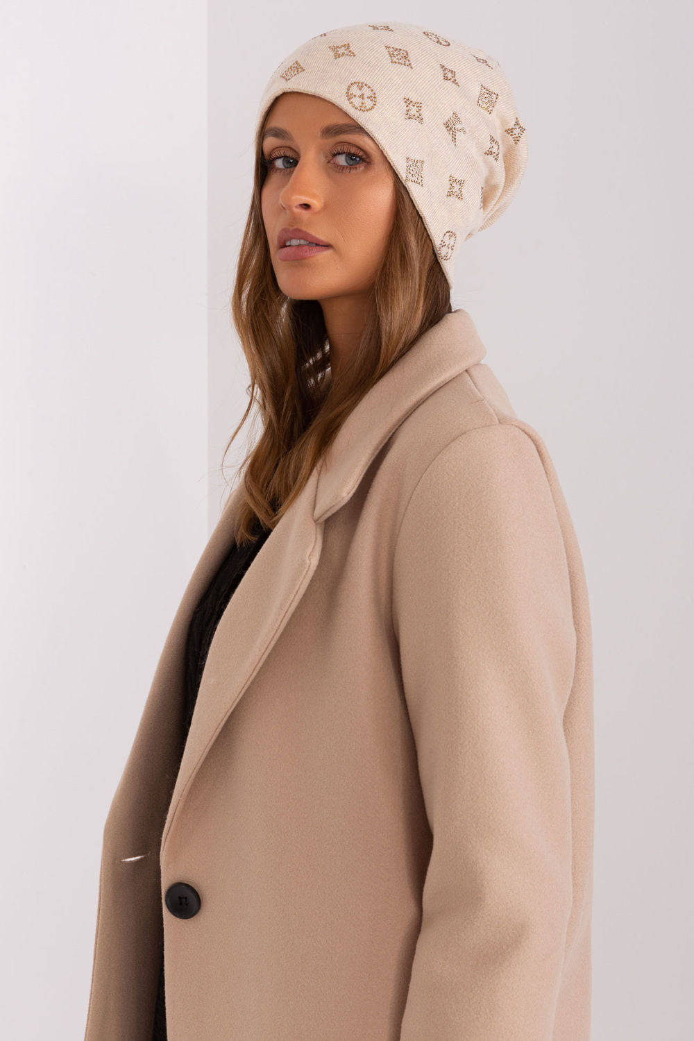 AT Light Beige Beanie Hat - view 4