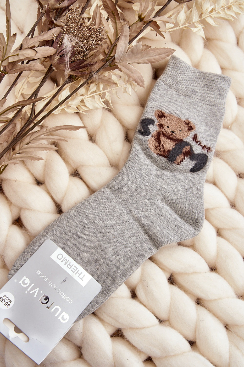 Step In Style Grey Cotton Socks - view 2