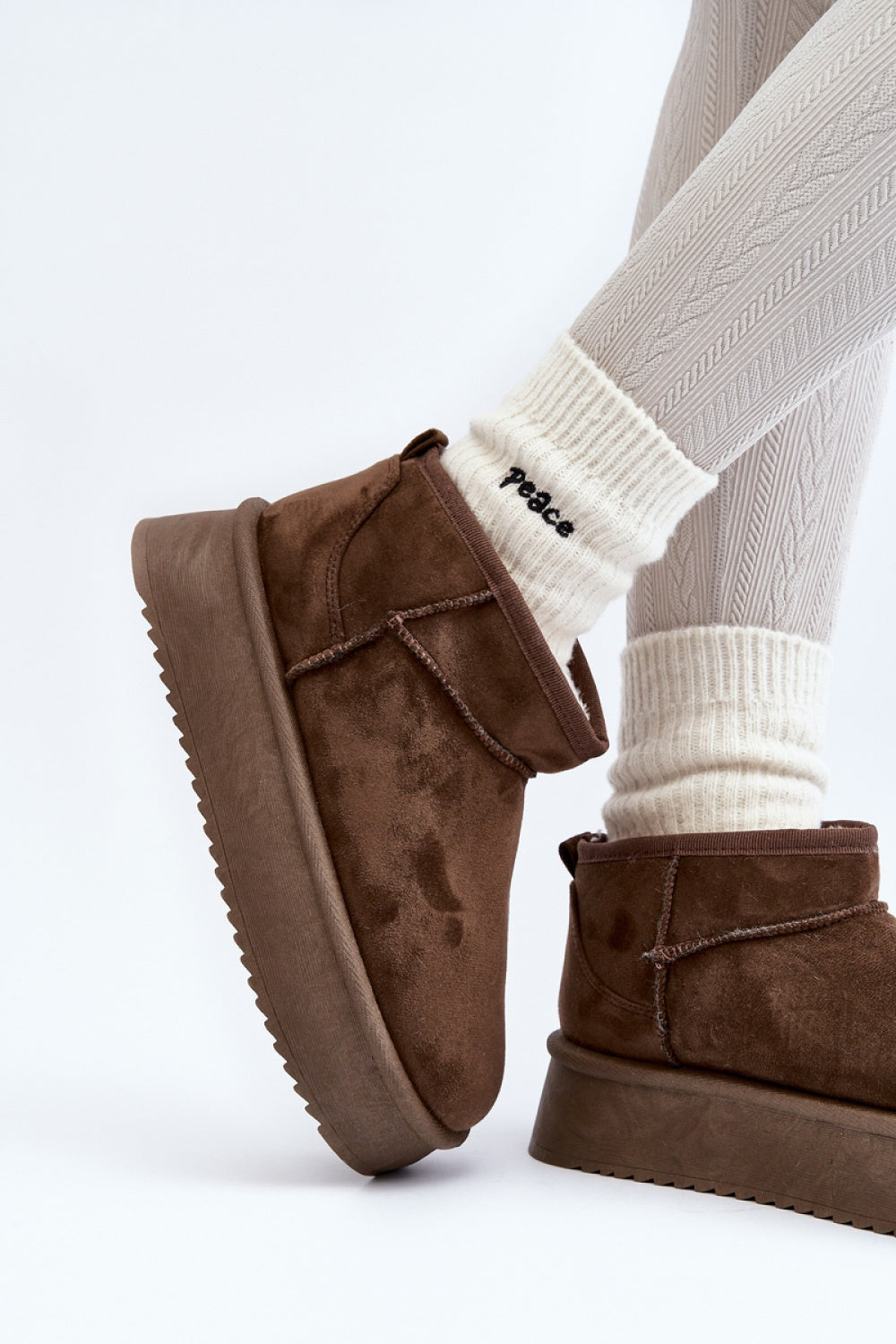 Step In Style Caliksa Dark Green Faux Suede Platform Snow Boots - view 2