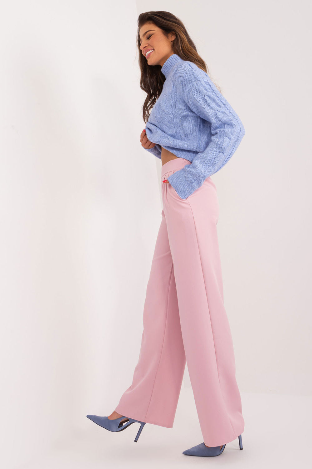 Rue Paris Light Pink High Waisted Trousers - view 2