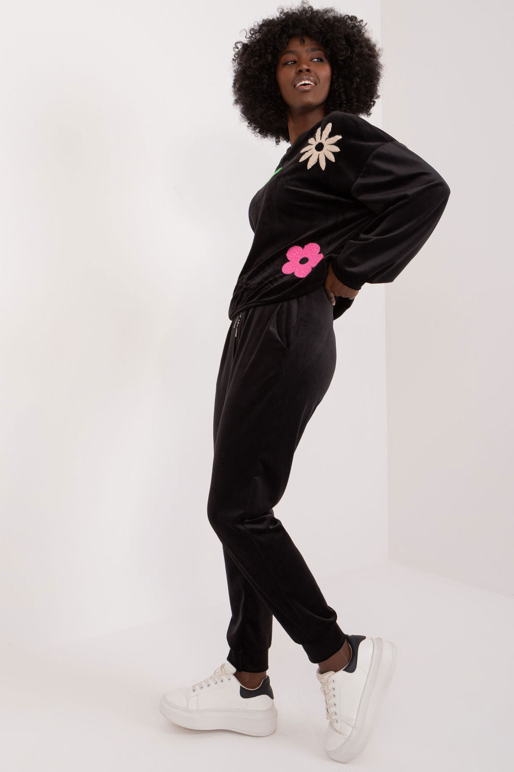 Italy Moda Black Velvet Co-Ord Set - view 3