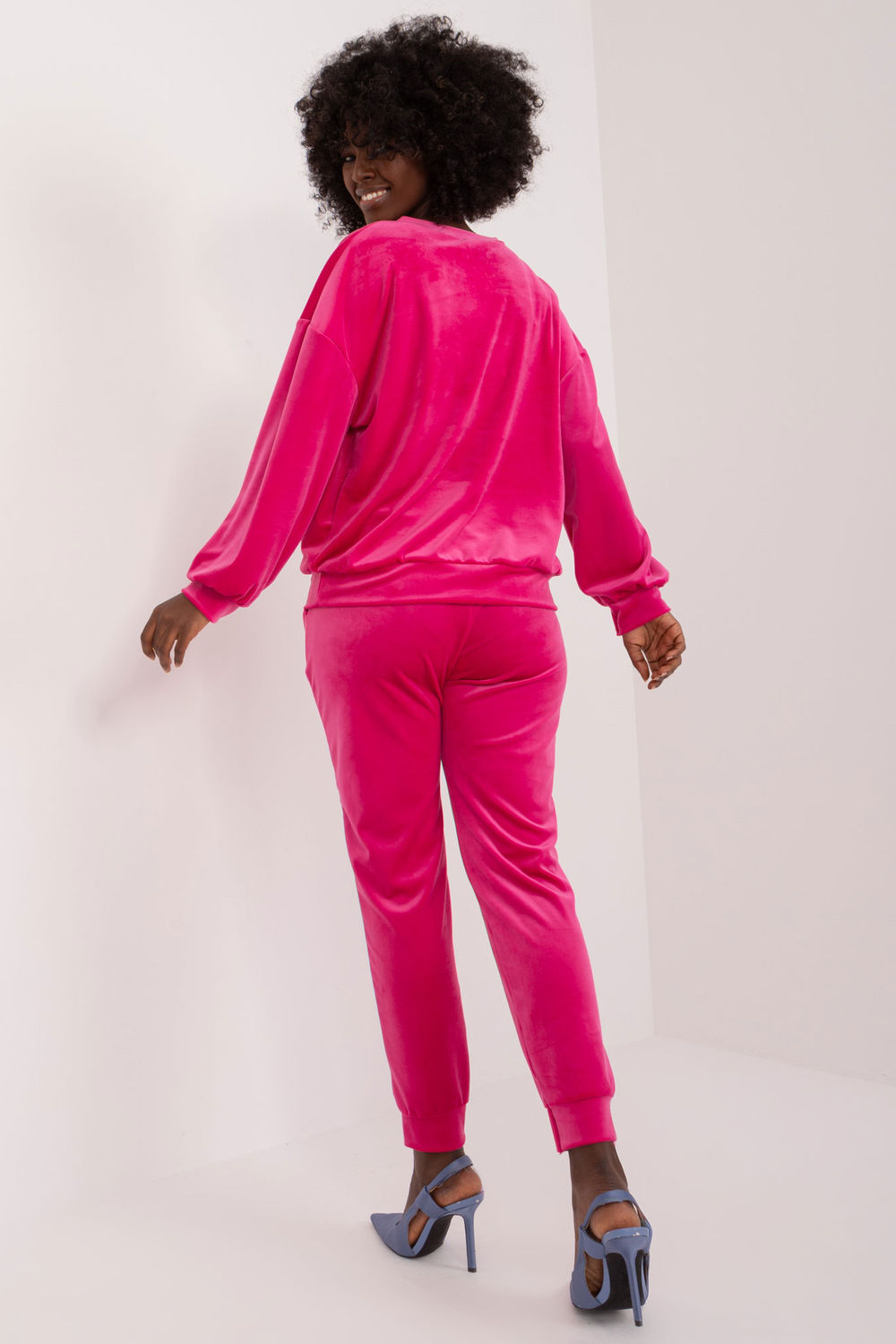 Italy Moda Fuchsia Velvet Co-Ord Set - view 3