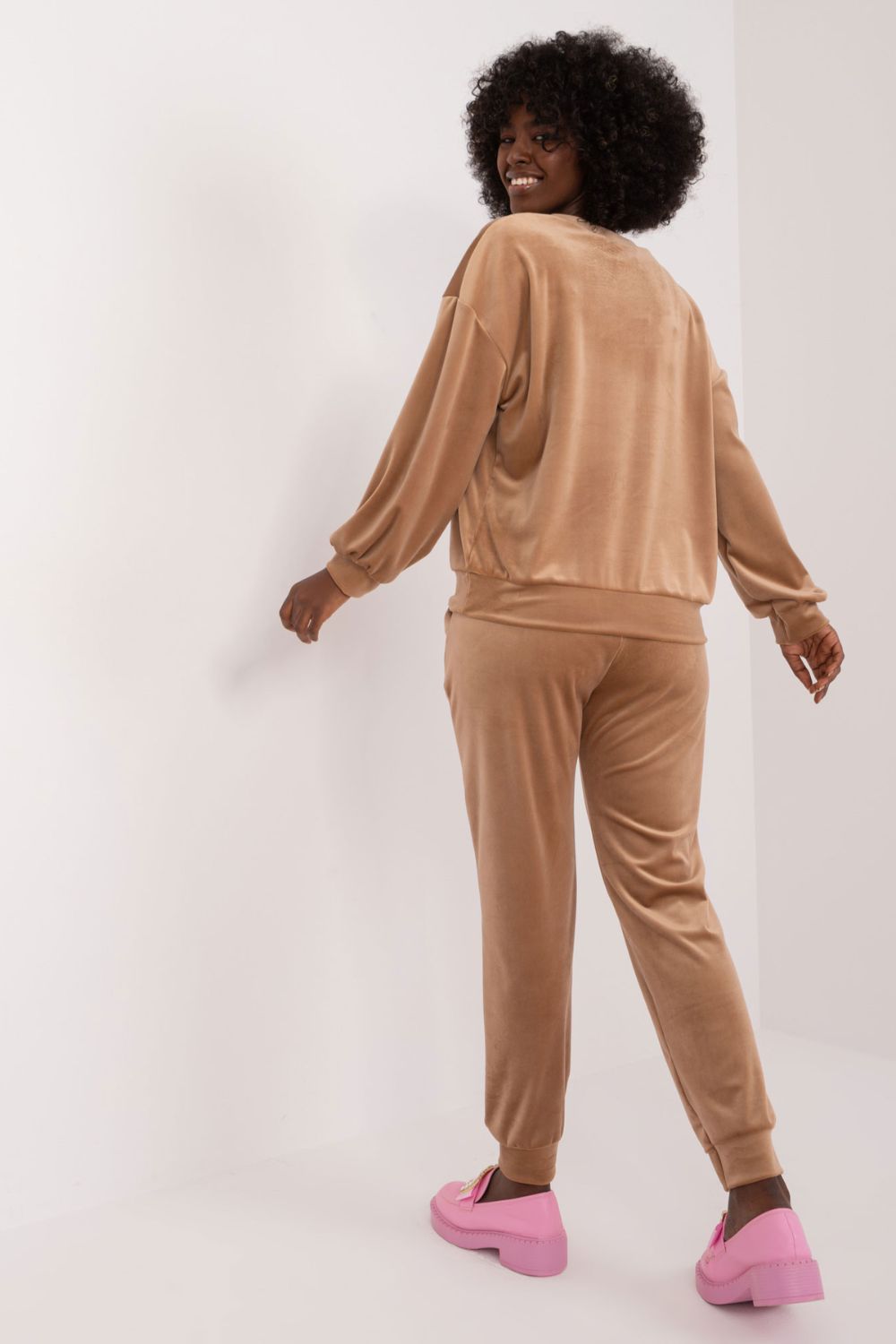 Italy Moda Dark Beige Velvet Co-Ord Set - view 3