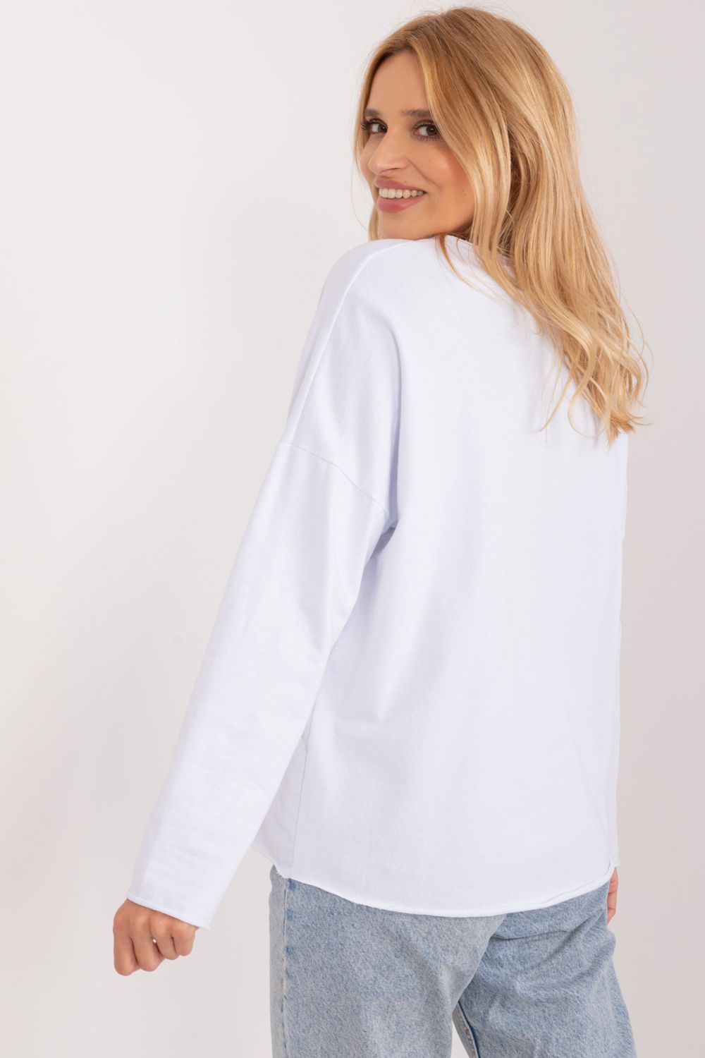 Italy Moda White Floral Long Sleeve Blouse - view 3