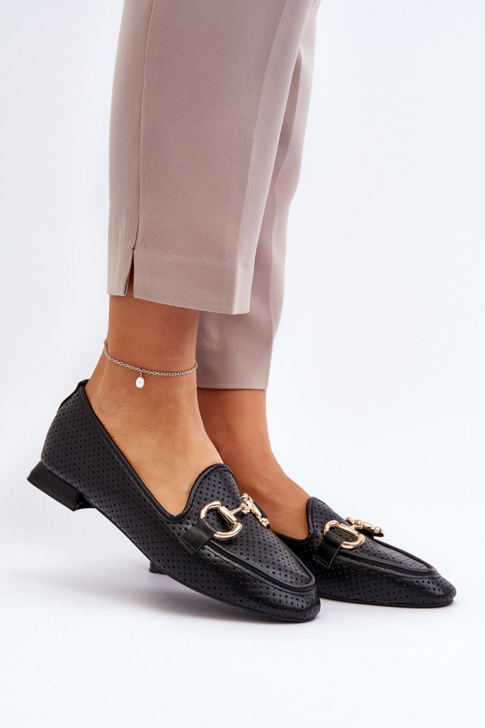 Step In Style Iluvana Black Faux Leather Flat Moccasins