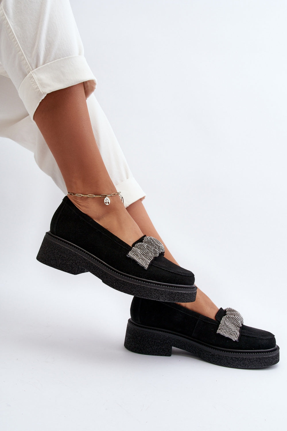 Step In Style Zazoo Black Suede Moccasins