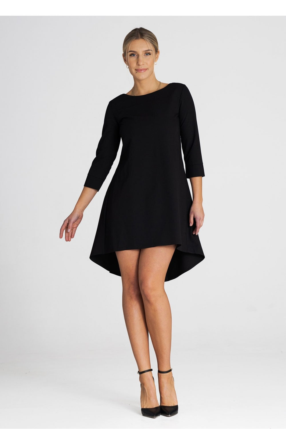 Figl Black Pleated Cocktail Dress