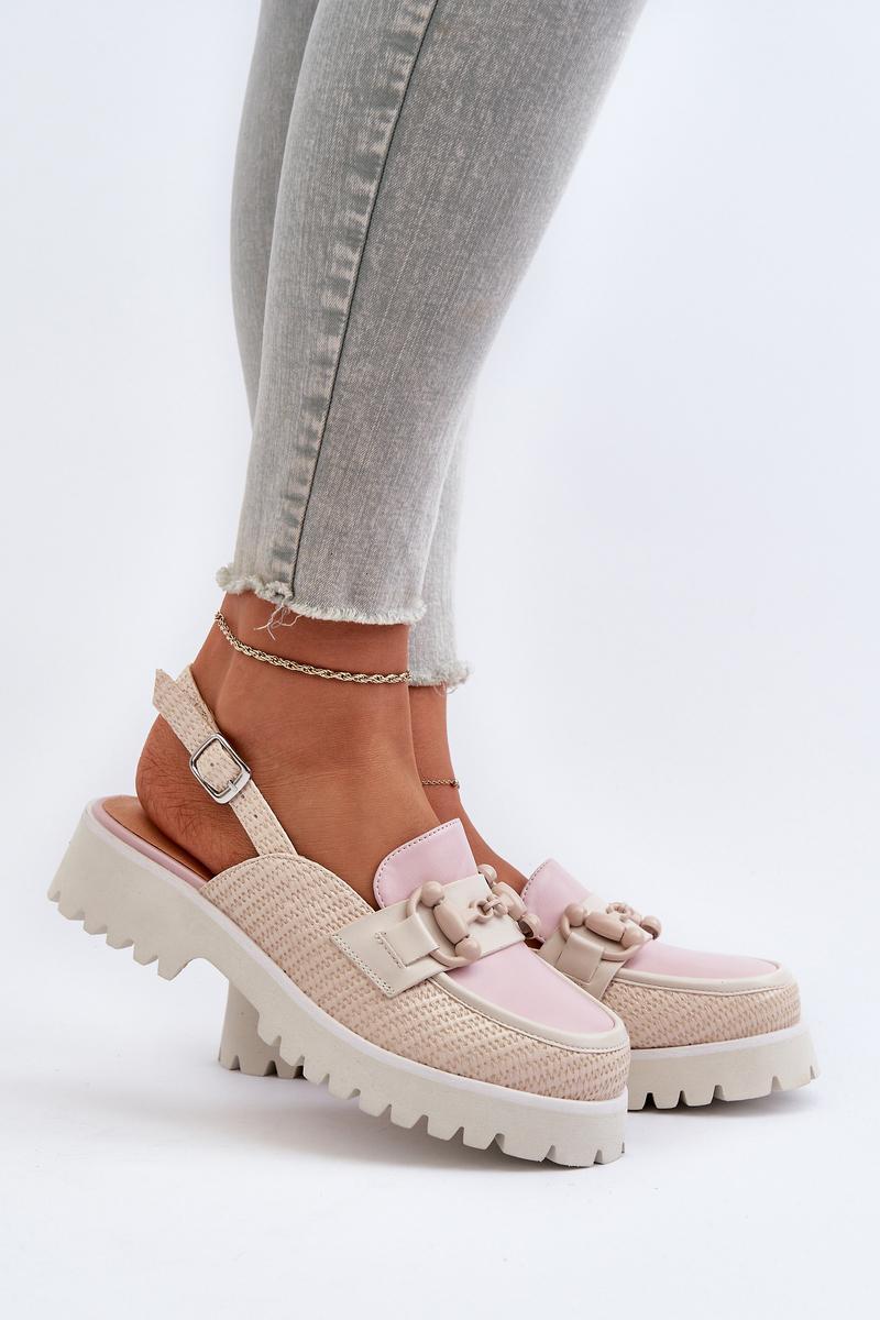 Step In Style Beige Faux Leather Flat Heeled Sandals