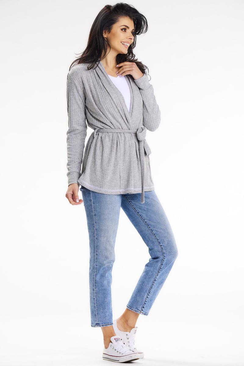 Awama Grey Collared Cardigan - view 2