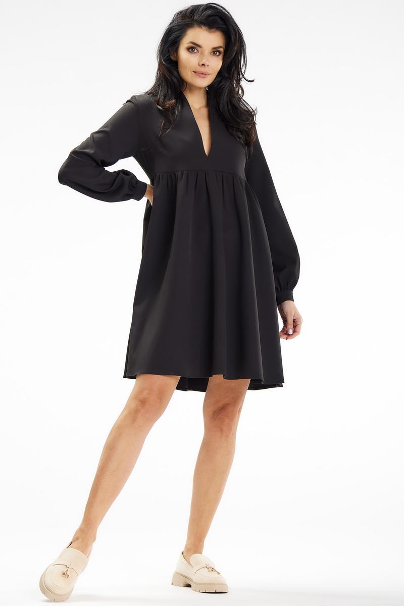 Awama Black Mini Bodycon Long Sleeve Dress - view 2