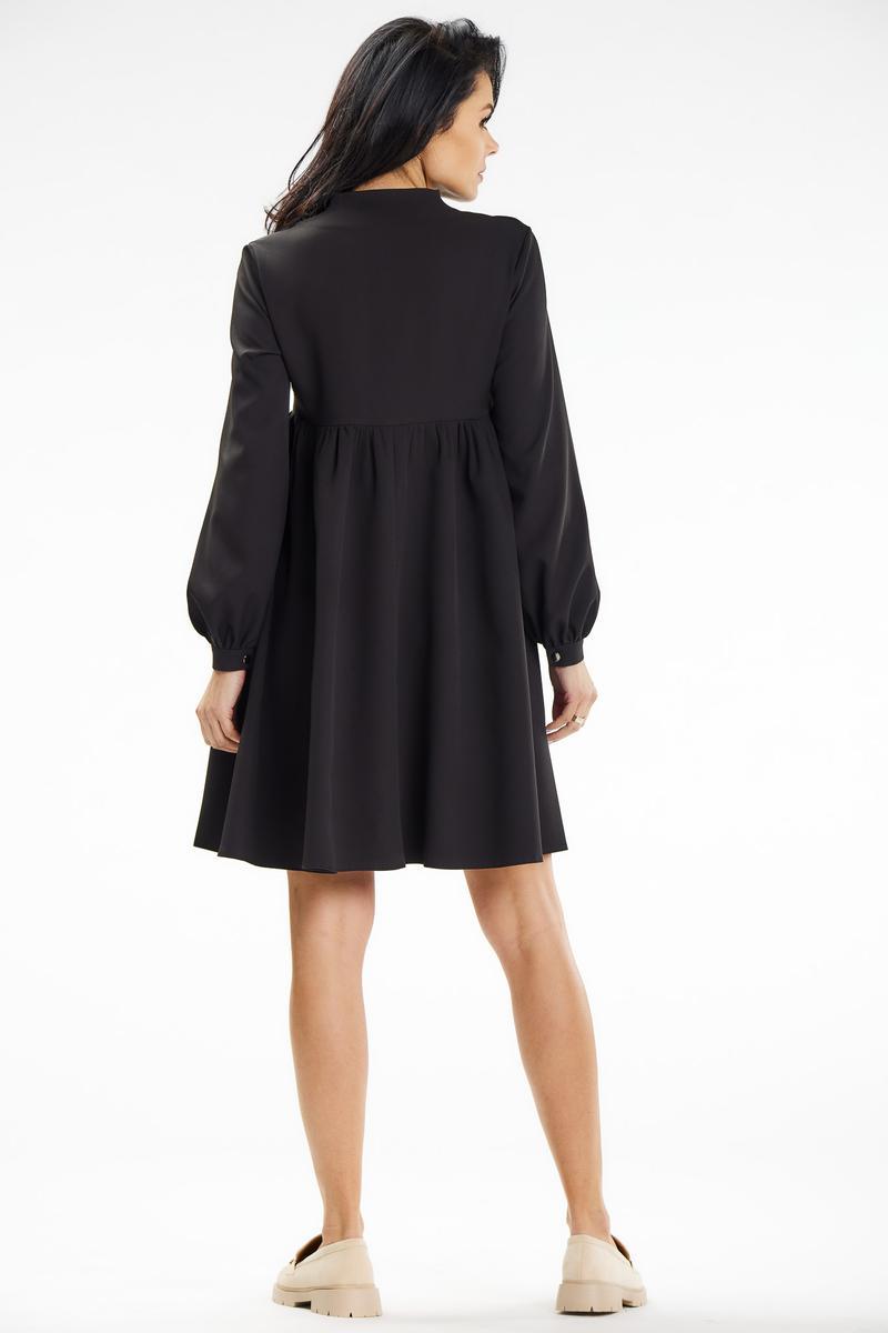 Awama Black Mini Bodycon Long Sleeve Dress - view 3
