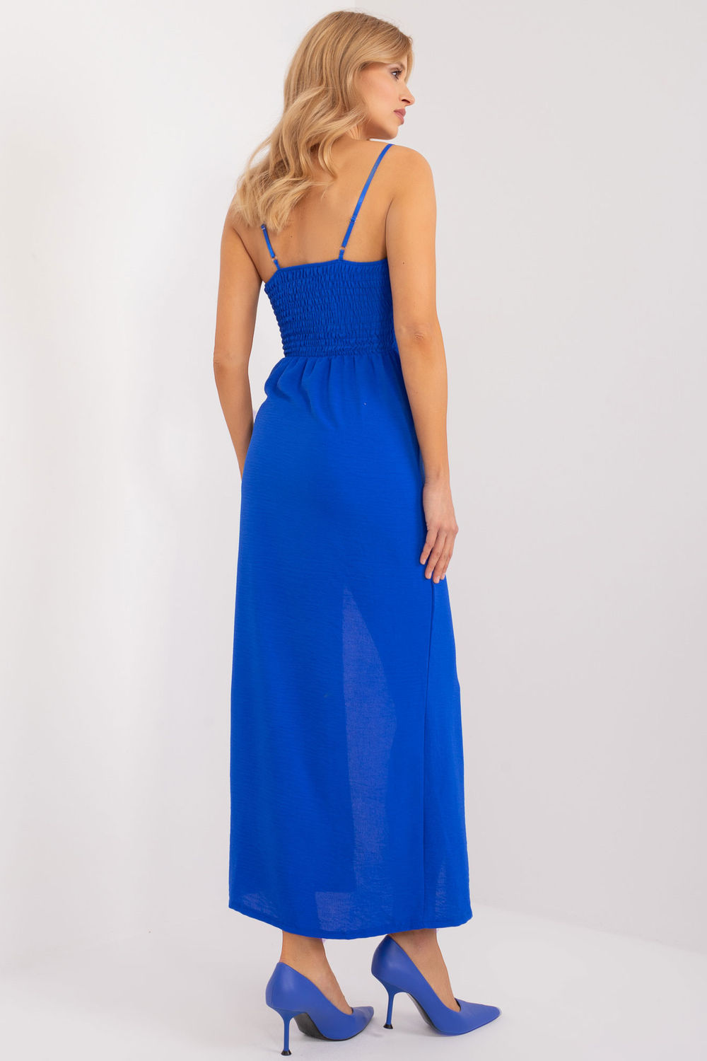 Italy Moda Cobalt Blue Midi Sleeveless Cocktail Dress - view 3