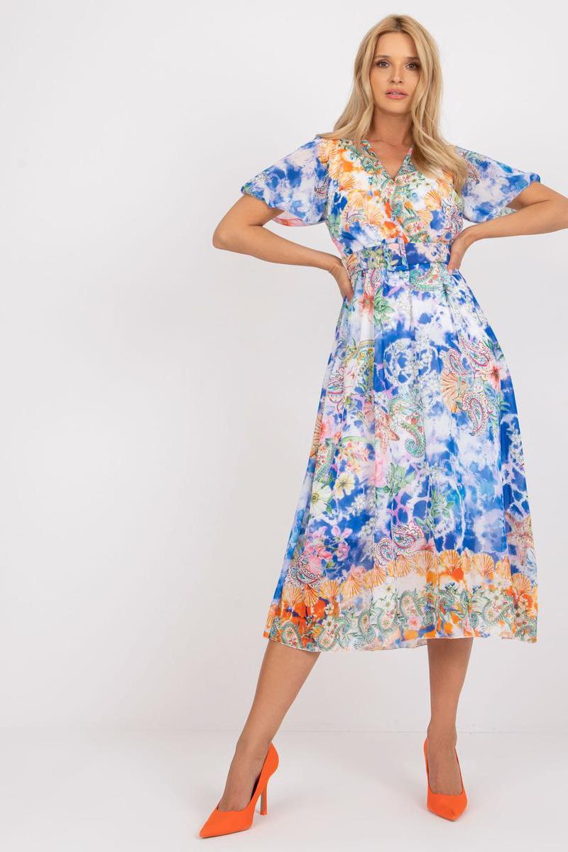 Italy Moda Blue Midi Wrap Dress
