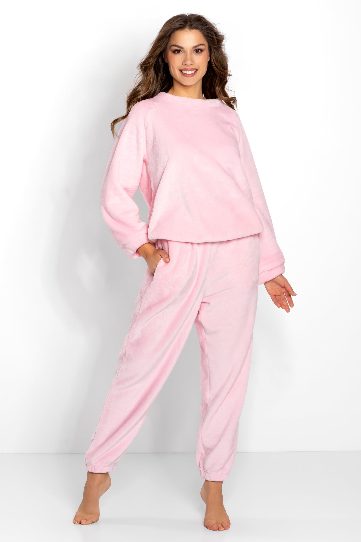 Momenti Per Me Kimberly Pink Velvet Oversized Co-Ord Set