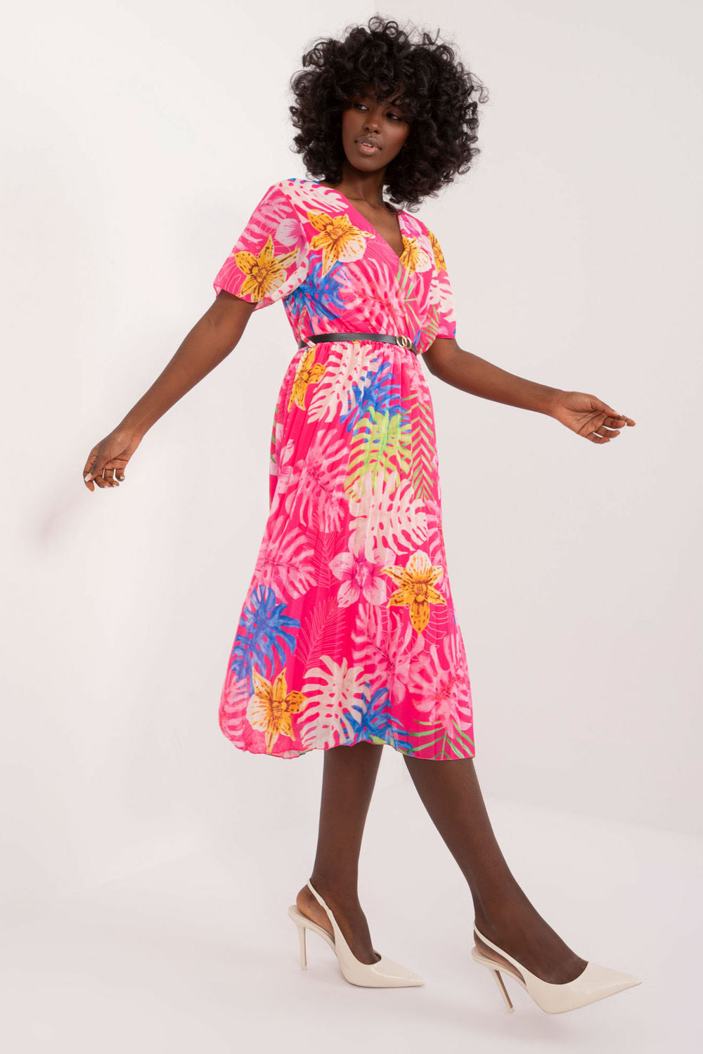 Italy Moda Dark Pink Midi Wrap Dress - view 2