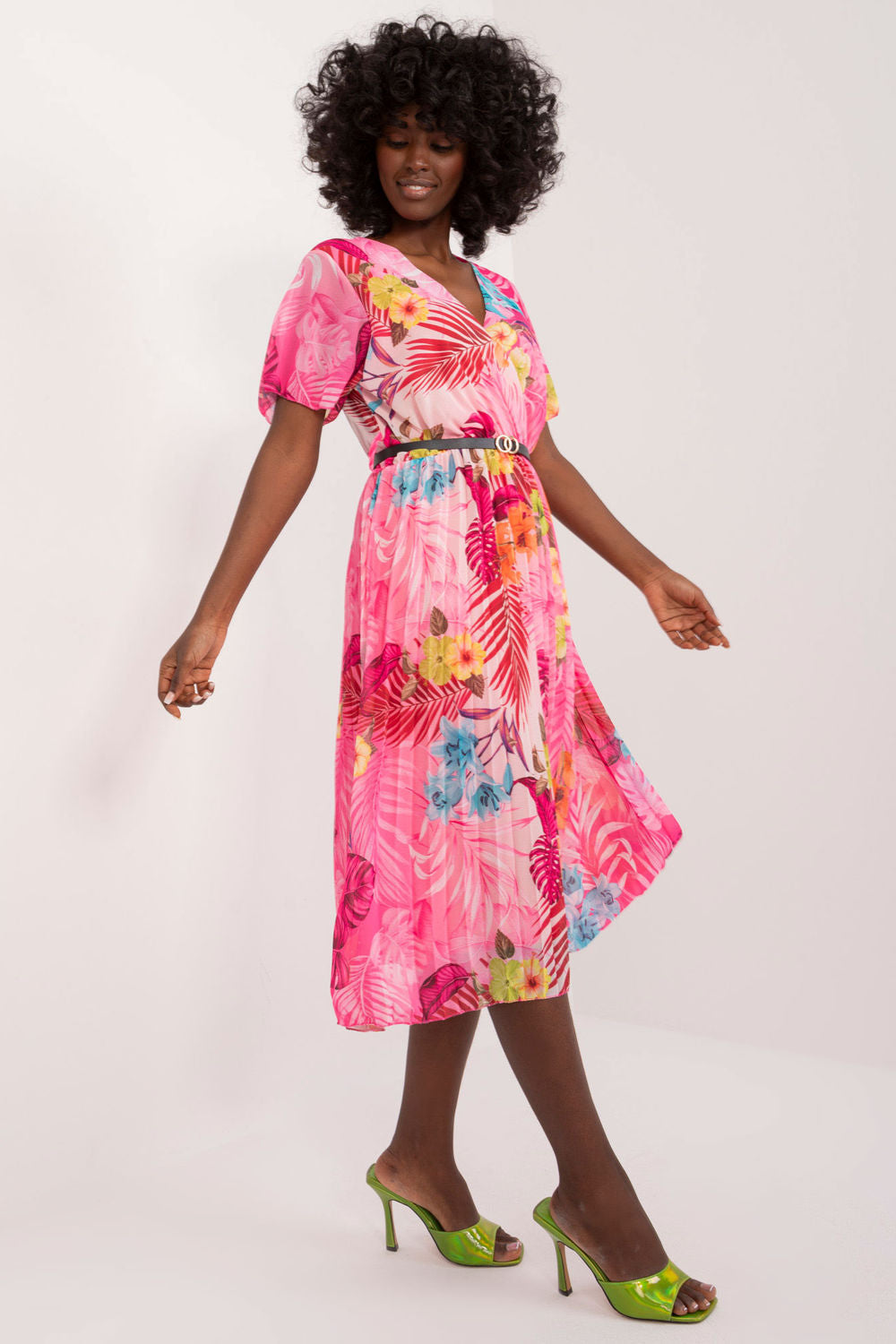 Italy Moda Pink Midi Wrap Dress - view 2