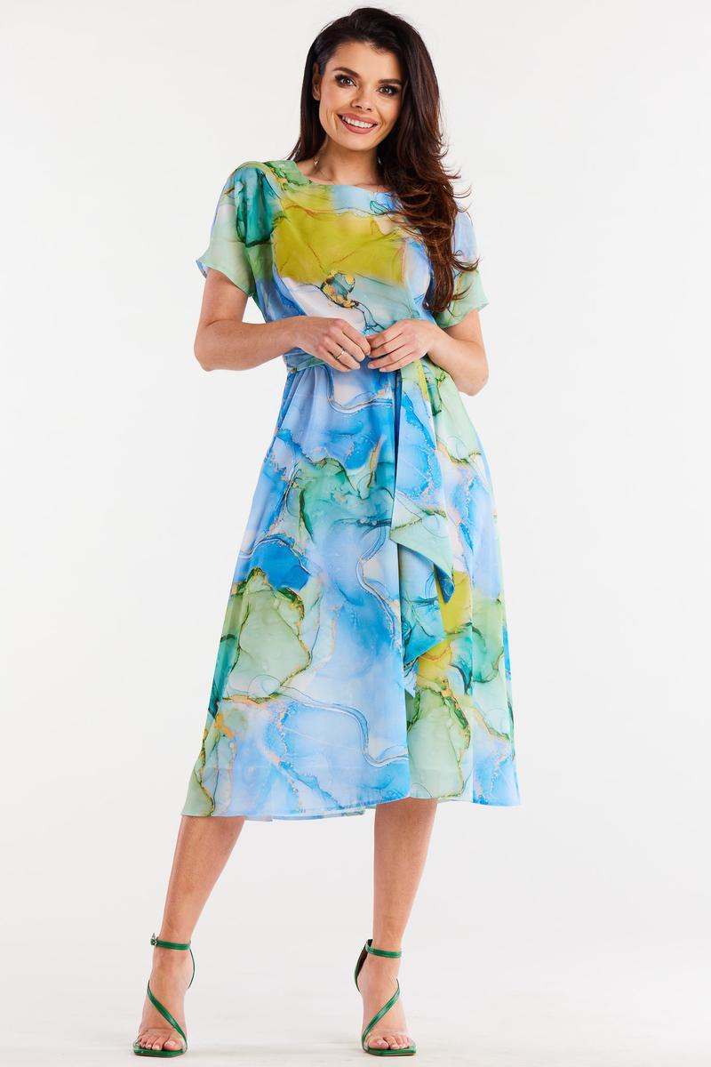 Awama Chiffon Flared Dress