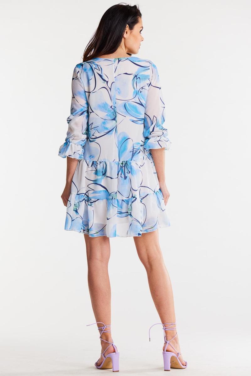 Awama Blue Chiffon Dress - view 3