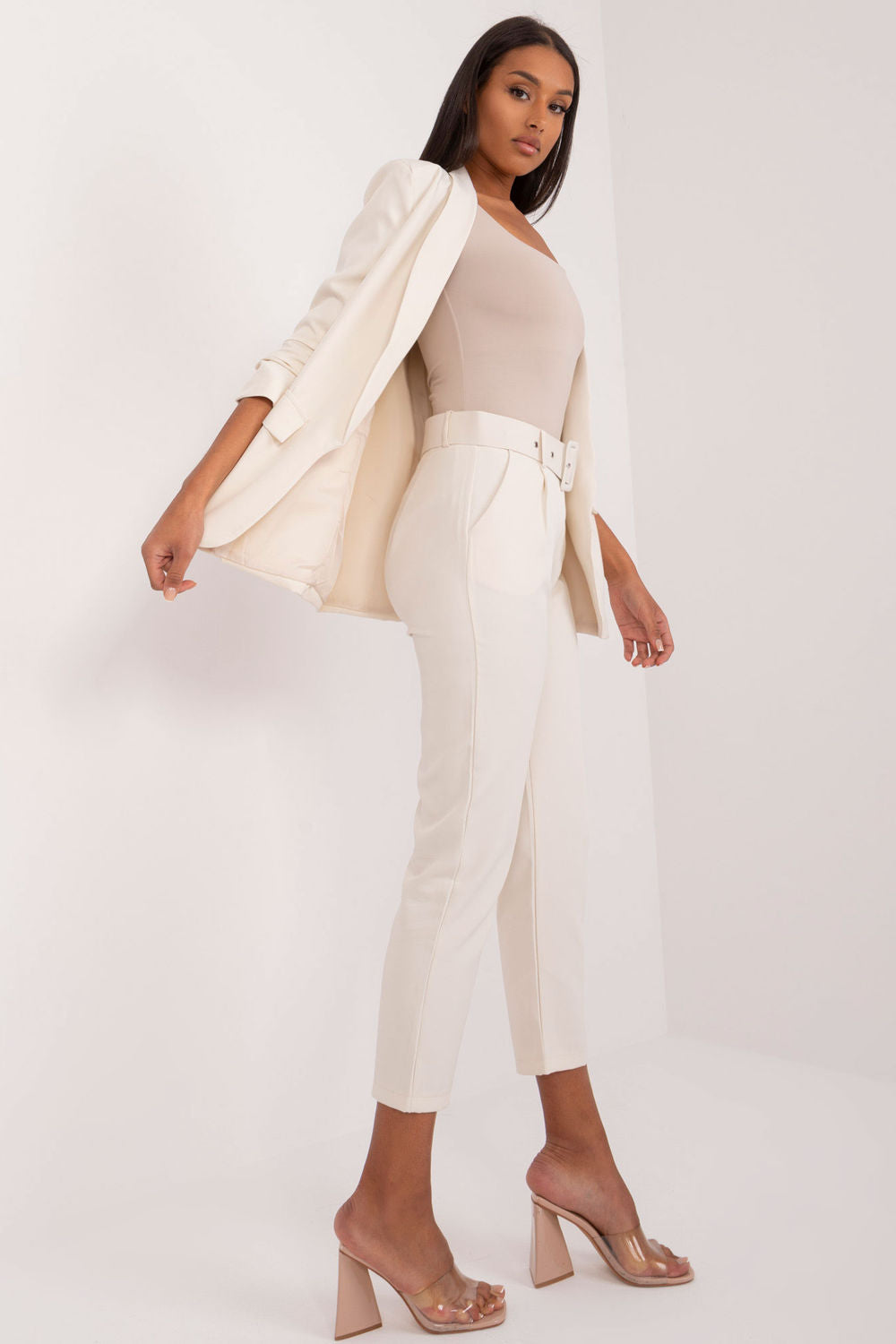 Och Bella Light Beige High Waisted Trousers - view 2