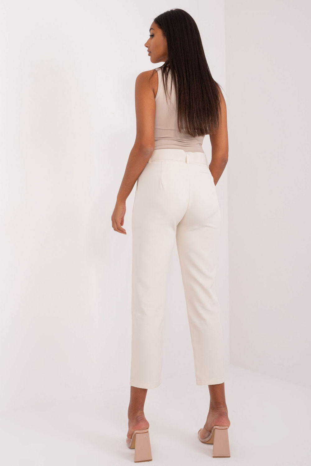 Och Bella Light Beige High Waisted Trousers - view 3