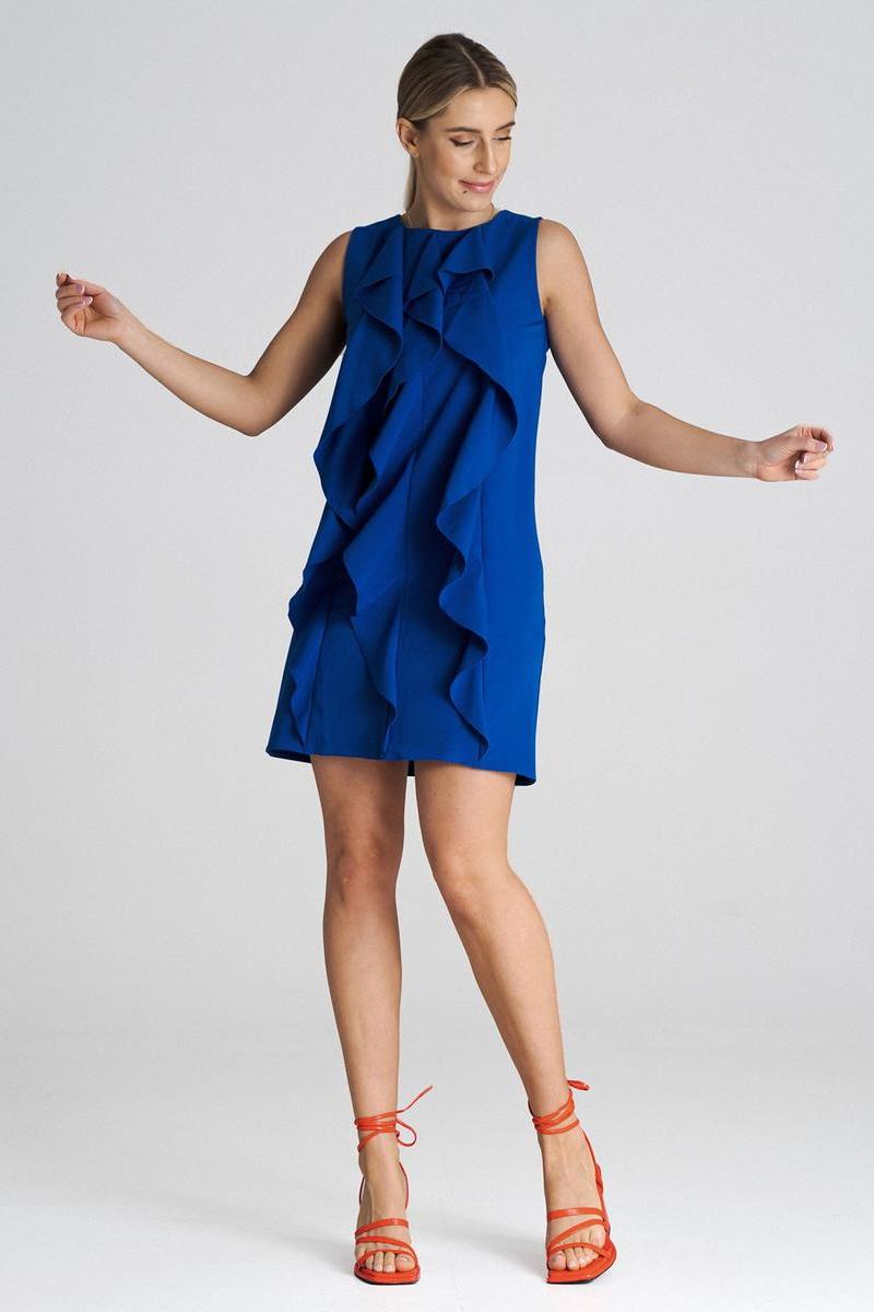 Figl Sapphire Blue A-Line Sleeveless Cocktail Dress - view 2