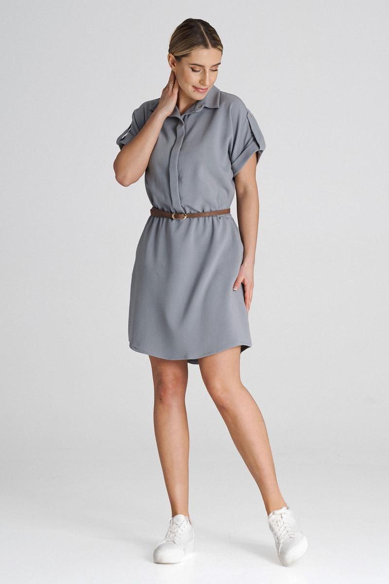 Figl Grey Short Sleeve Dress