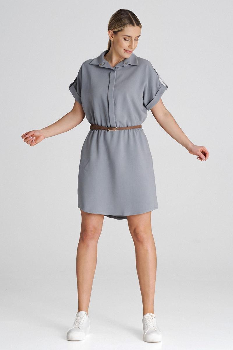 Figl Grey Short Sleeve Dress - view 2